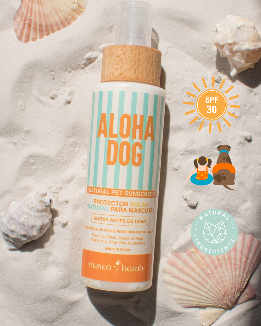 ALOHA DOG "Protector solar natural para mascotas"